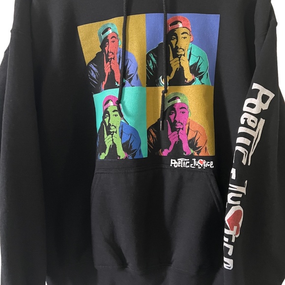 GILDAN Tupac Poetic Justice Pullover Hoodie Large - Picture 2 of 3